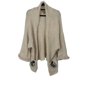 Wildfox white label cardigan sweater size XS RARE Monogram open front wool